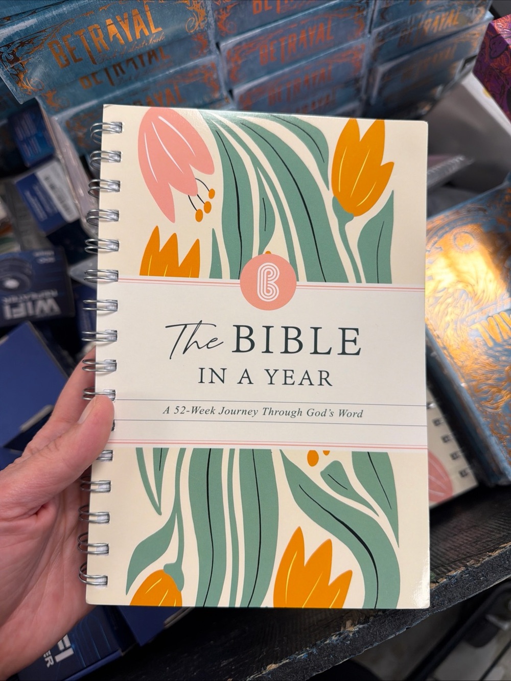 The Bible In A Year Spiral Journal - Floral Cover